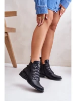 Nízké boty s podšívkou na zip s ozdobou černé model 21672290 - Boto
