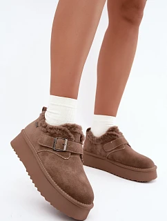 Kožené semišové sněhule na platformě Big Star model 22539760 Béžové - Big Star Shoes