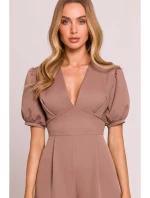 M852 Kombinéza s puff rukávy - mocca