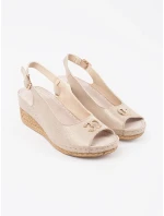 Výborné sandály dámské Jasnobeżowy na klínku Výborné sandály dámské Jasnobeżowy na klínku