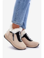 Dámské Botky S Kožešinou Béžové model 21680798 - Boto