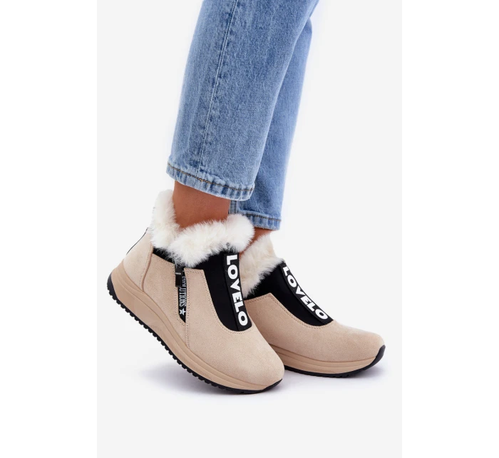 Dámské Botky S Kožešinou Béžové model 21680798 - Boto