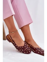 Zdobené Baleríny Na Plochém Podpatku Bordové Nilarisela Zdobené Baleríny Na Plochém Podpatku Bordové Nilarisela