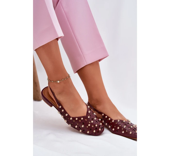 Zdobené Baleríny Na Plochém Podpatku Bordové Nilarisela Zdobené Baleríny Na Plochém Podpatku Bordové Nilarisela