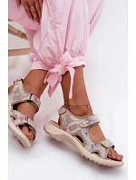 Kožené vzorované dámské sandály v sportovním stylu Morenia