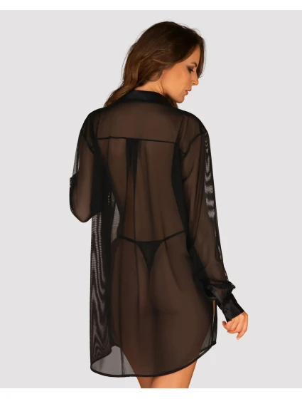 Sexy halenka model 17444778 babydoll černá - Obsessive