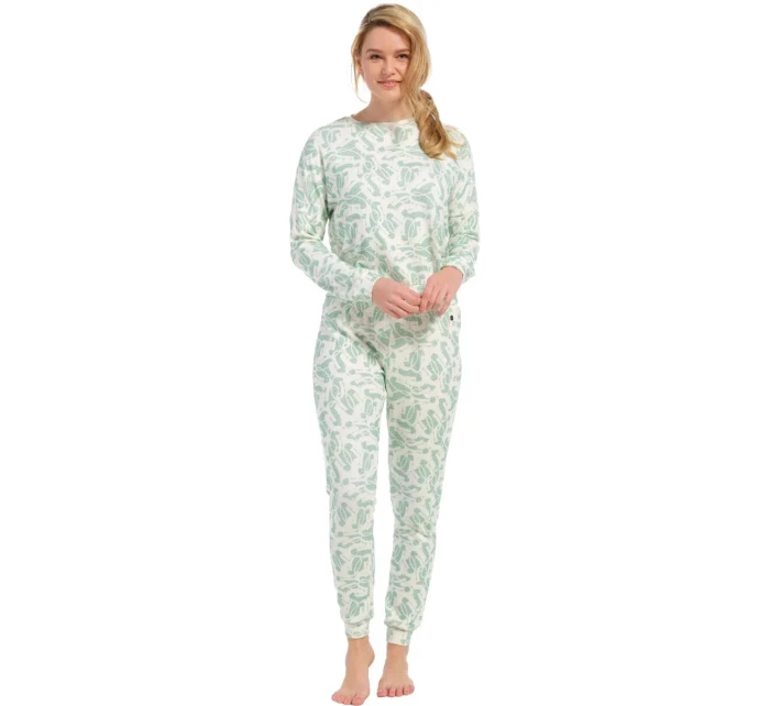 Dámské pyžamo 88232-800-2 zelenobílé - Pastunette