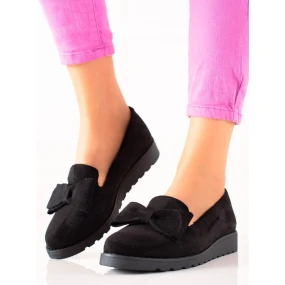 Moderní  polobotky černé dámské bez podpatku
