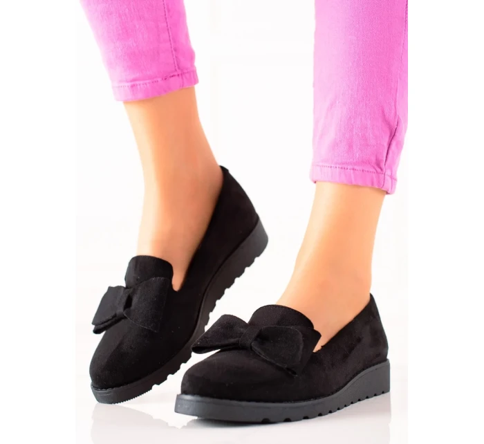 Moderní  polobotky černé dámské bez podpatku