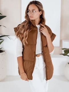 Dámská prošívaná vesta NIMIA camel FashionStreet TY3249