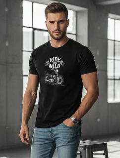 Koszulka męska z nadrukiem Ride The Wild czarna model 22147799 - FashionStreet