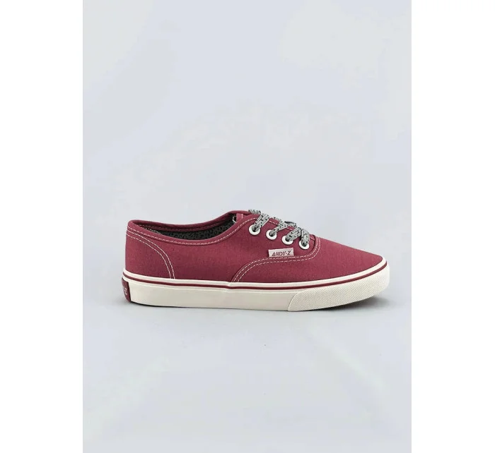 Tmavě růžové dámské šněrovací tenisky (A8879)