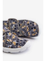 Pohodlné chlapecké pantofle na suchý zip Befado 974Y552 šedé