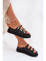 Dámské Klapky Na Platformě S Pásky Černé model 21698704 - Boto