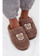 Dámské pantofle s beránkem a medvídky čokoládové Temiena Dámské pantofle s beránkem a medvídky čokoládové Temiena