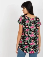 Dámská halenka D73771R10978P černá a zelená - FPrice