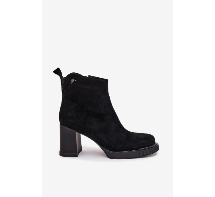 Dámské botky Vinceza – na sloupkovém podpatku, černé