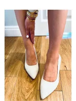 Dámské lodičky na sloupkovém podpatku model 18470132 světle béžová - SEASTAR