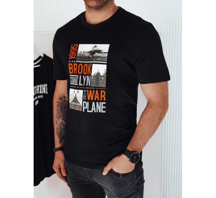 Pánské tričko s potiskem černé FashionStreet RX5453