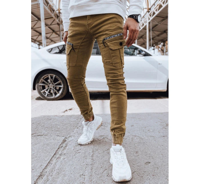 Pánské velbloudí džínové bojové kalhoty FashionStreet UX4360 Pánské velbloudí džínové bojové kalhoty FashionStreet UX4360