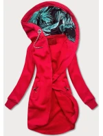 Dlouhá červená dámská mikina model 21291993 - LHD