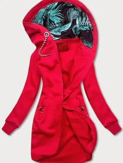 Dlouhá červená dámská mikina model 21291993 - LHD