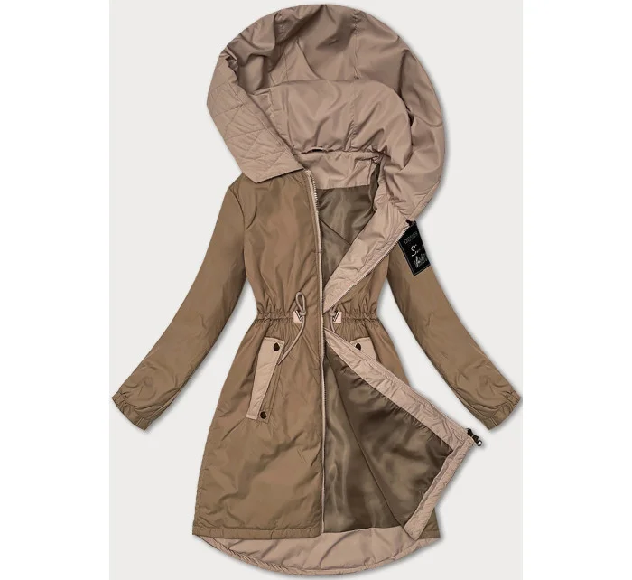 Tmavě béžová dámská bunda se stahováním v pase S'West (B8352-12)