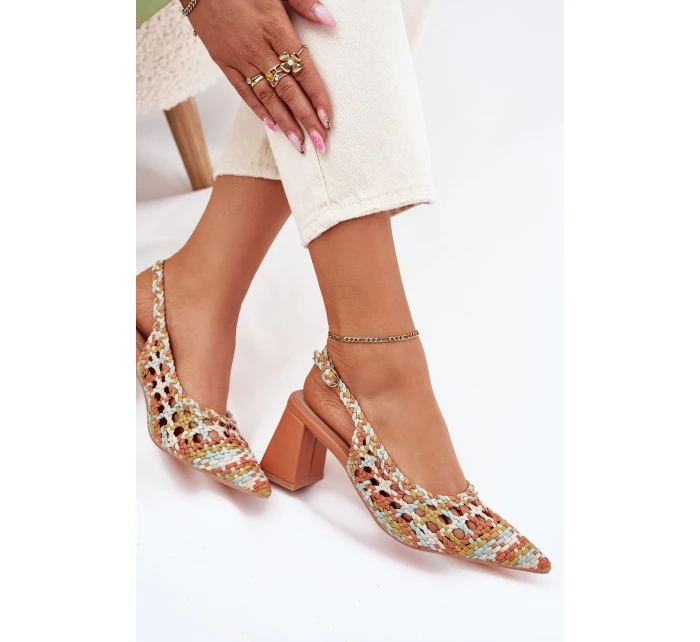 Sandály S Pletením Na Podpatku Mmultikolor Ebina Sandály S Pletením Na Podpatku Mmultikolor Ebina