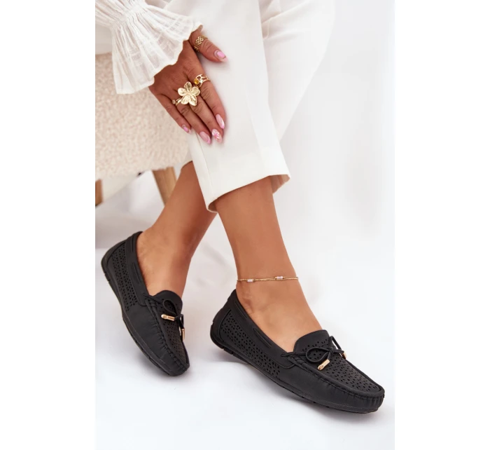 Dámské Mokasíny S Vzorováním A Šněrováním Černé Mirisa Dámské Mokasíny S Vzorováním A Šněrováním Černé Mirisa