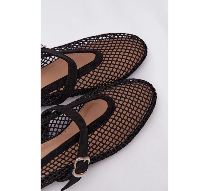 Síťované baleríny s páskem černé model 21919090 - Boto