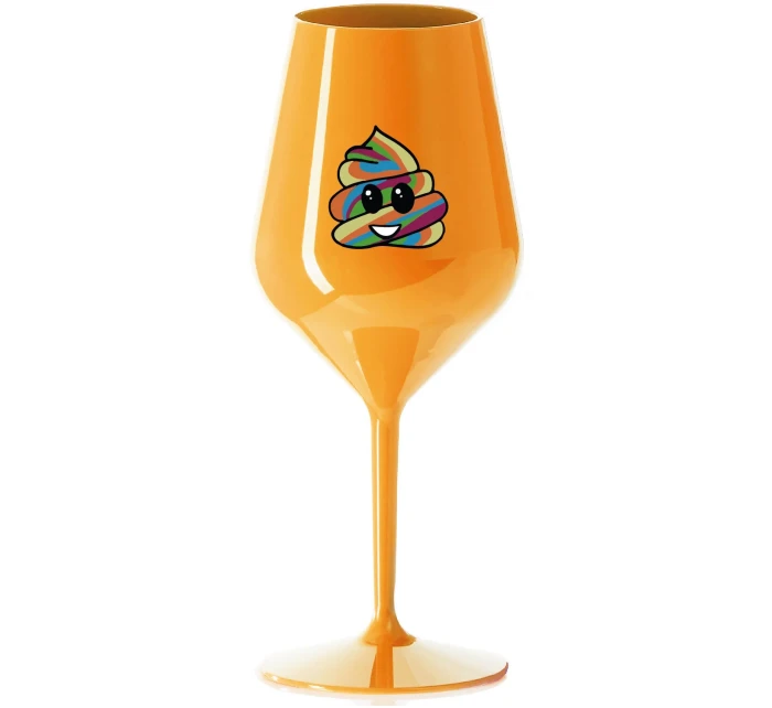 DUHOVÉ VESELÉ EE - oranžová nerozbitná sklenice na víno 470 ml DUHOVÉ VESELÉ EE - oranžová nerozbitná sklenice na víno 470 ml
