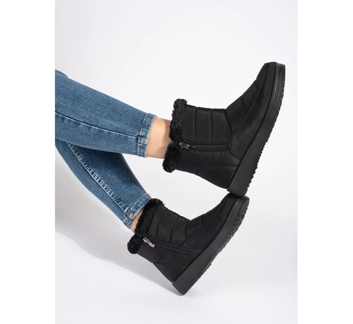 Výborné sněhule černé dámské bez podpatku Výborné sněhule černé dámské bez podpatku