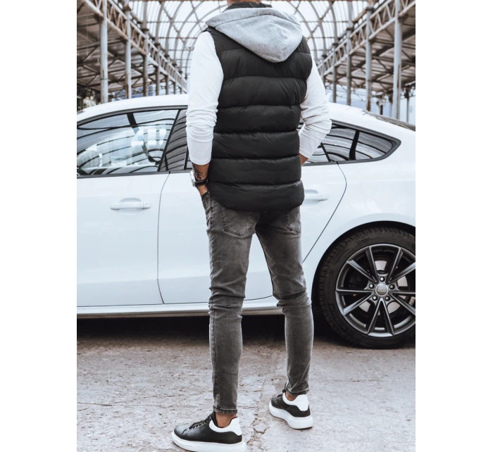 Pánská vesta s kapucí černá Dstreet TX3936z Pánská vesta s kapucí černá Dstreet TX3936z