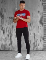 Pánské červené tričko Dstreet RX5553 Pánské červené tričko Dstreet RX5553