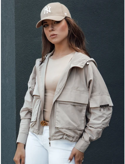 Dámská přechodná bunda s kapucí BUNOL béžová FashionStreet TY4468
