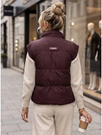 Dámská prošívaná vesta s stojáčkem, vínová, FashionStreet TY5968 Dámská prošívaná vesta s stojáčkem, vínová, FashionStreet TY5968