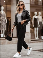 Dámské džíny s vysokým pasem a páskem, střih „balloon fit“, černé, FashionStreet UY3119
