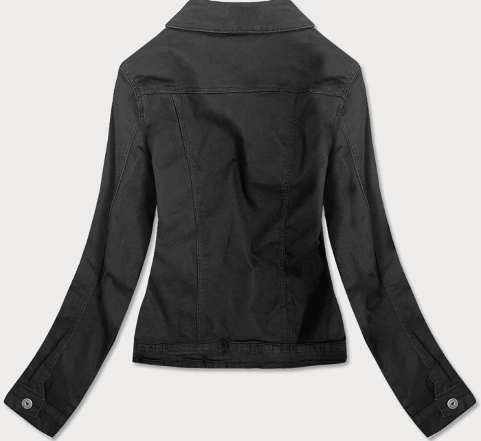 Vypasovaná černá dámská džínová bunda (F2331)