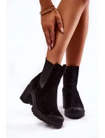 Dámské semišové boty na platformě Černe model 21598791 - Boto Dámské semišové boty na platformě Černe model 21598791 - Boto