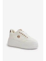 Tenisky Sportovní Boty Dámské Zateplené Na Masivní Podešvi Bílé model 21668392 - Boto