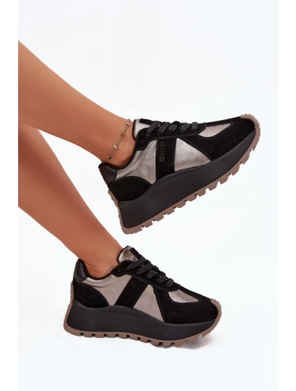 Dámské semišové tenisky na platformě Big Star HI-POLY SYSTEM – černé Dámské semišové tenisky na platformě Big Star HI-POLY SYSTEM – černé