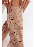 Dámské kozačky na podpatku – khaki model 21837078 - Kesi