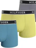 Pánské boxerky 3Pack UM0UM03185 0UM modré/žluté/šedé - Tommy Hilfiger