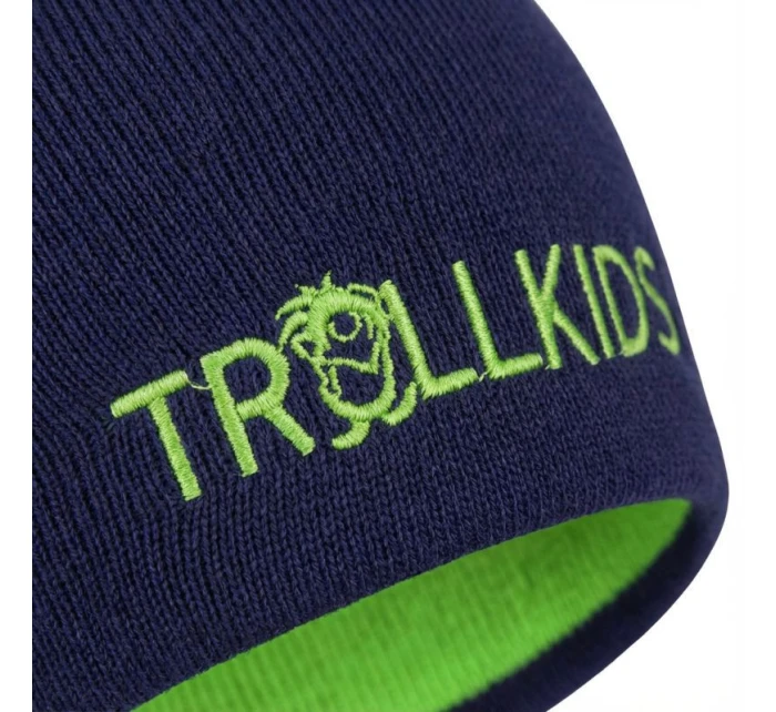 Dětská oboustranná čepice 920-100-054 Zelená s černou - Trollkids