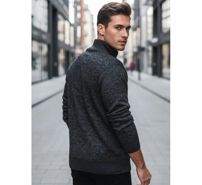 Pánský rozepínací svetr tmavě šedý FashionStreet WX2252z Pánský rozepínací svetr tmavě šedý FashionStreet WX2252z