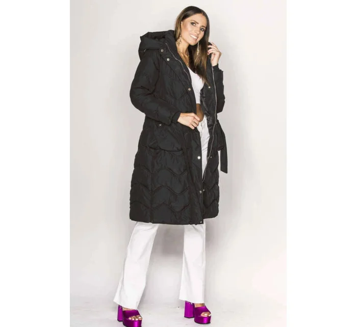 Černá rozšířená dámská bunda (ag2-j81)