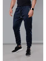 Tmavě modré pánské teplákové kalhoty se stahovacími lemy (8K167) Tmavě modré pánské teplákové kalhoty se stahovacími lemy (8K167)