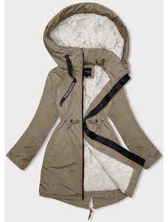 Dámská zimní bunda ve velbloudí barvě s kapucí Glakate (H-3832)