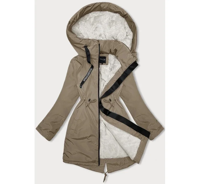 Dámská zimní bunda ve velbloudí barvě s kapucí Glakate model 21247465 - Miss TiTi