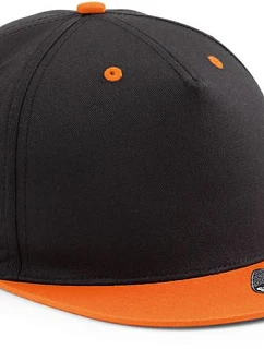Beechfield B 610C 5 panelová Snapback kontrastní kšiltovka 53.610C black/orange